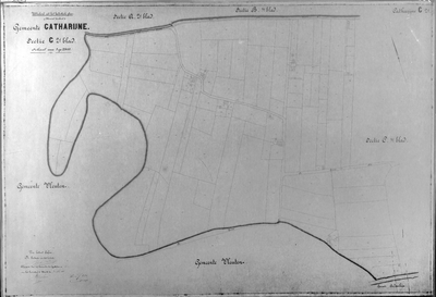 818110 Kadastrale kaart (minuutplan) van de gemeente Catharijne, Sectie C, eerste blad met de grenzen van het ...